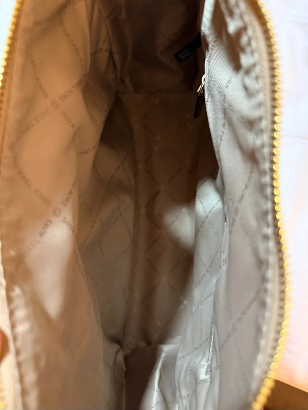 Michael Kors Green and Tan Leather Tote Bag